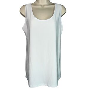 Clara Sun Woo White Sleeveless Blouse Medium Womens Liquid Knit Tank Top Comfort